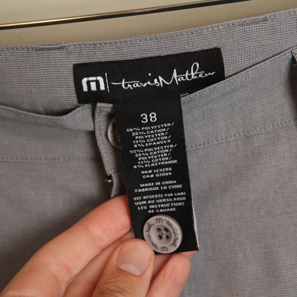 Travis Mathew Men's gray flat front Golf Shorts 38 10" inseam performance - Picture 4 of 6